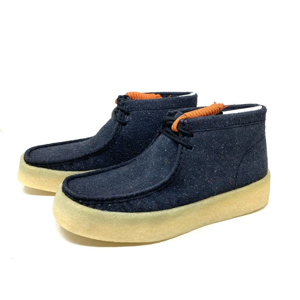 Clarks Wallabee Cup Boot Black Eco Leather Moc Toe Casual Chukka